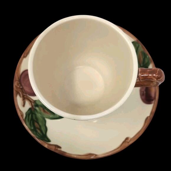 2 Sets Franciscan Apple Cups Saucers 1940s Hand Decorated in California USA READ - Picture 9 of 16